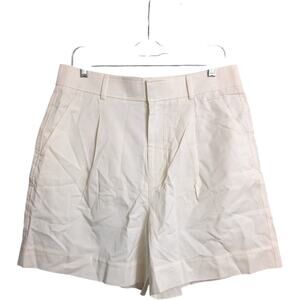 Everlane Cream High-Rise Pleated Shorts